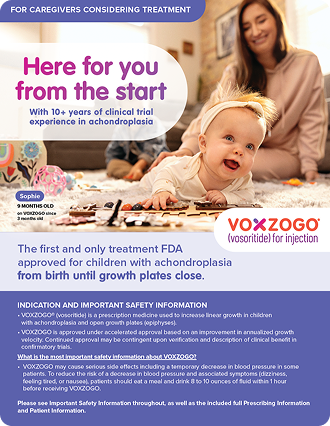 A caregiver's guide to VOXZOGO—the first and only FDA-approved treatment from birth for children with achondroplasia